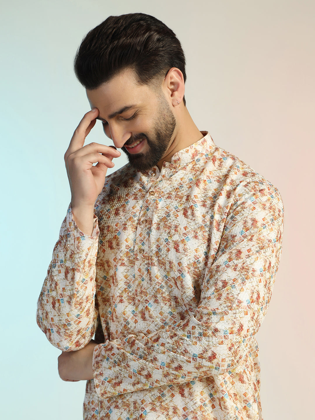 Men Multicolor Digital Print Kurta