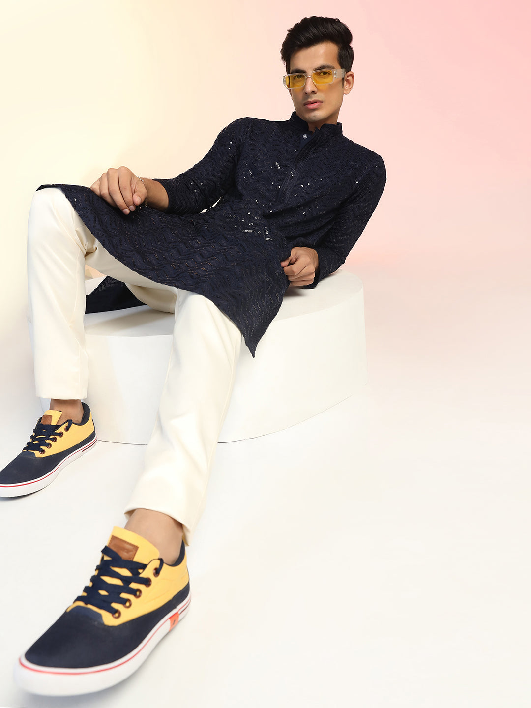 Heavy Sequin Work Kurta For Men