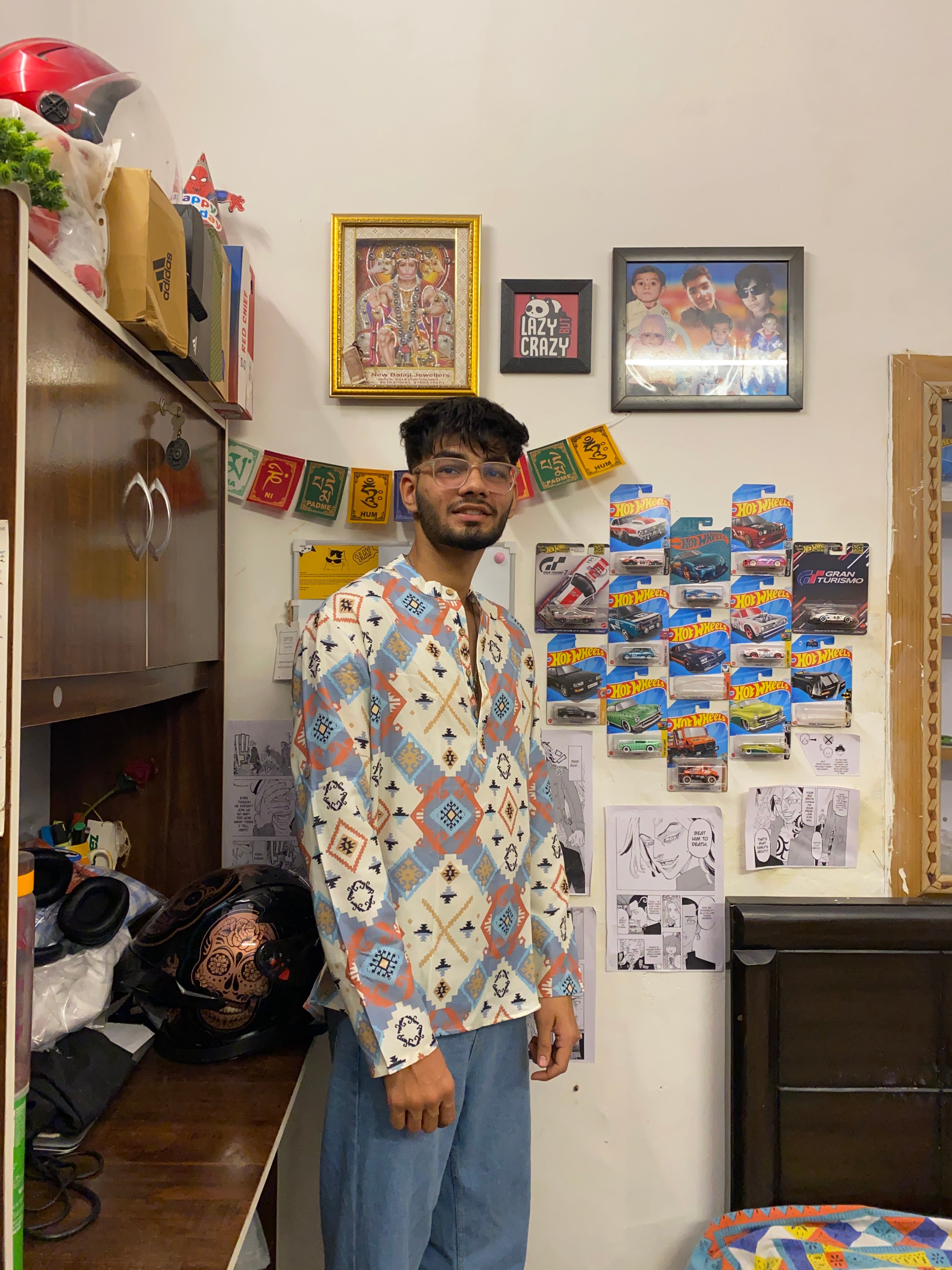 Printed Cotton Blend Short Kurta for Men